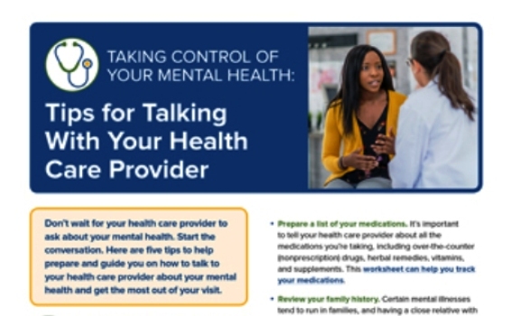 Taking Control of Your Mental Health: Tips for Talking With Your Health Care Provider