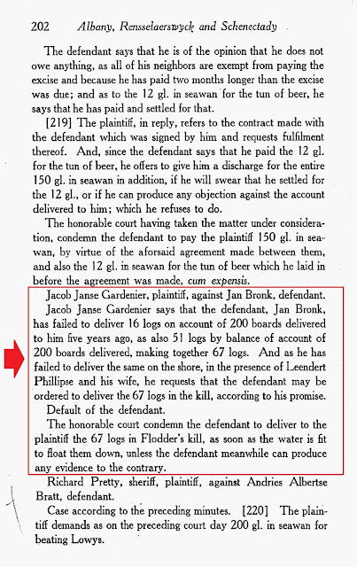 A COURT CASE (1680-1685) INVOLVING MY 9th Great grandfather ~ Jacob Jansz GARDENIER - New York