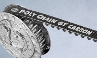 Polyurethane compounds and carbon fiber tensile materials help Gates Poly Chain GT Carbon belts withstand prolonged contact with water without detrimental effects.