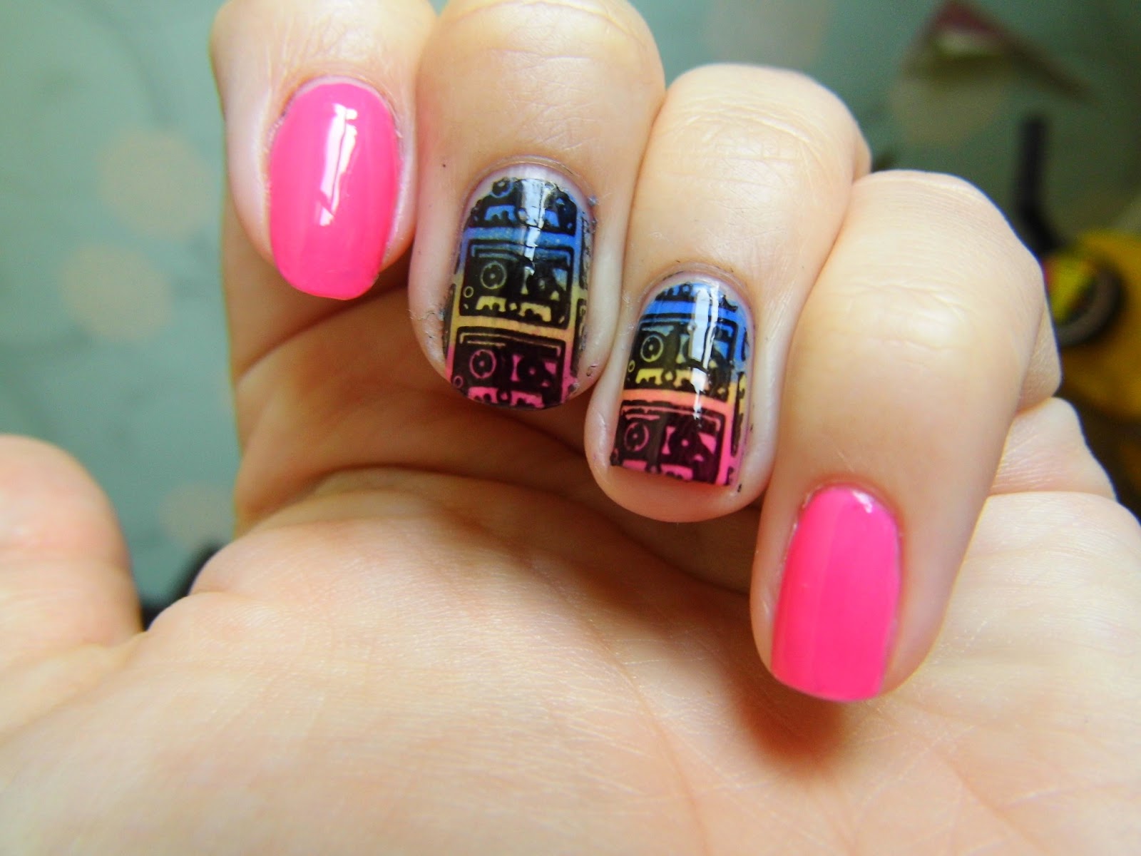 Life in Lacquer 80's Themed Nail Art