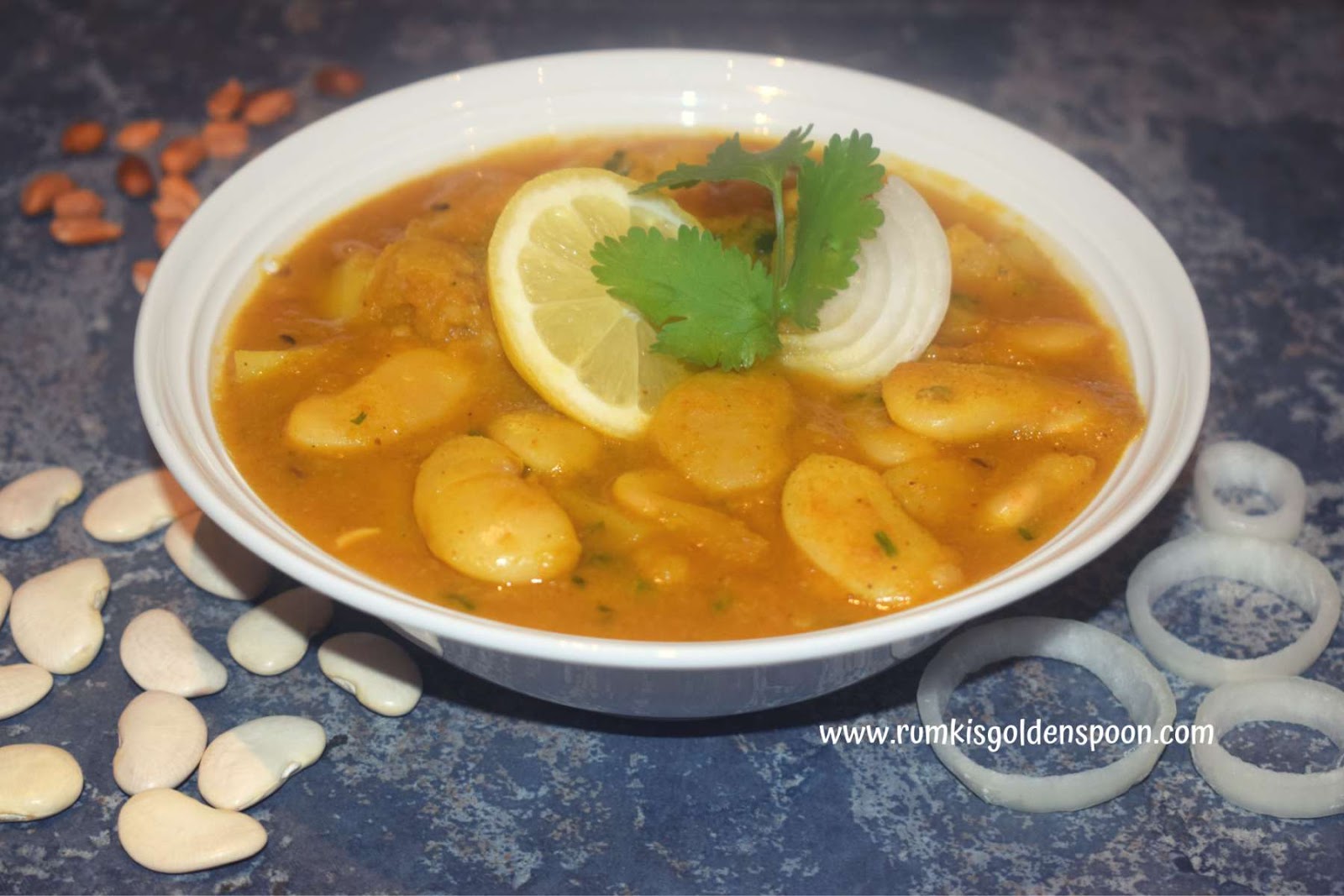 Indian recipe, Vegetarian, Vegan, Spicy Butter Beans Curry, Rajma, Rumki's Golden Spoon, Masala Curry, Quick and Easy