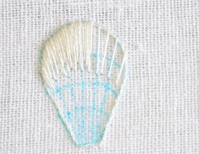 Thêu các mũi ngắn dài so le với nhau