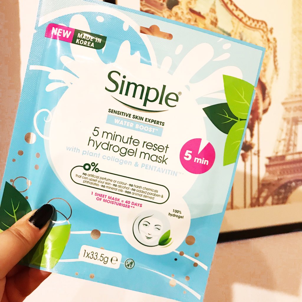 Simple 5 Minute Reset Hydrogel Mask Review Food and Other Loves