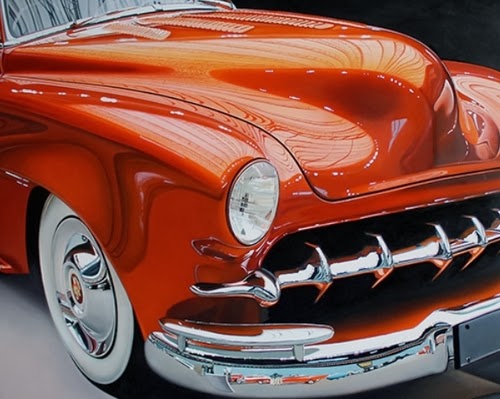 12-Orange-Cadillac-Cheryl-Kelley-Chrome-Muscle-Cars-Hyper-realistic-Paintings-www-designstack-co