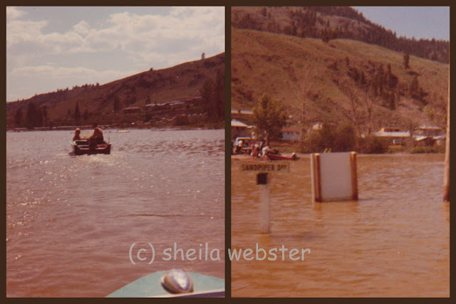 The flood in Oak Hills in 1972 covered the roads and boats were used.