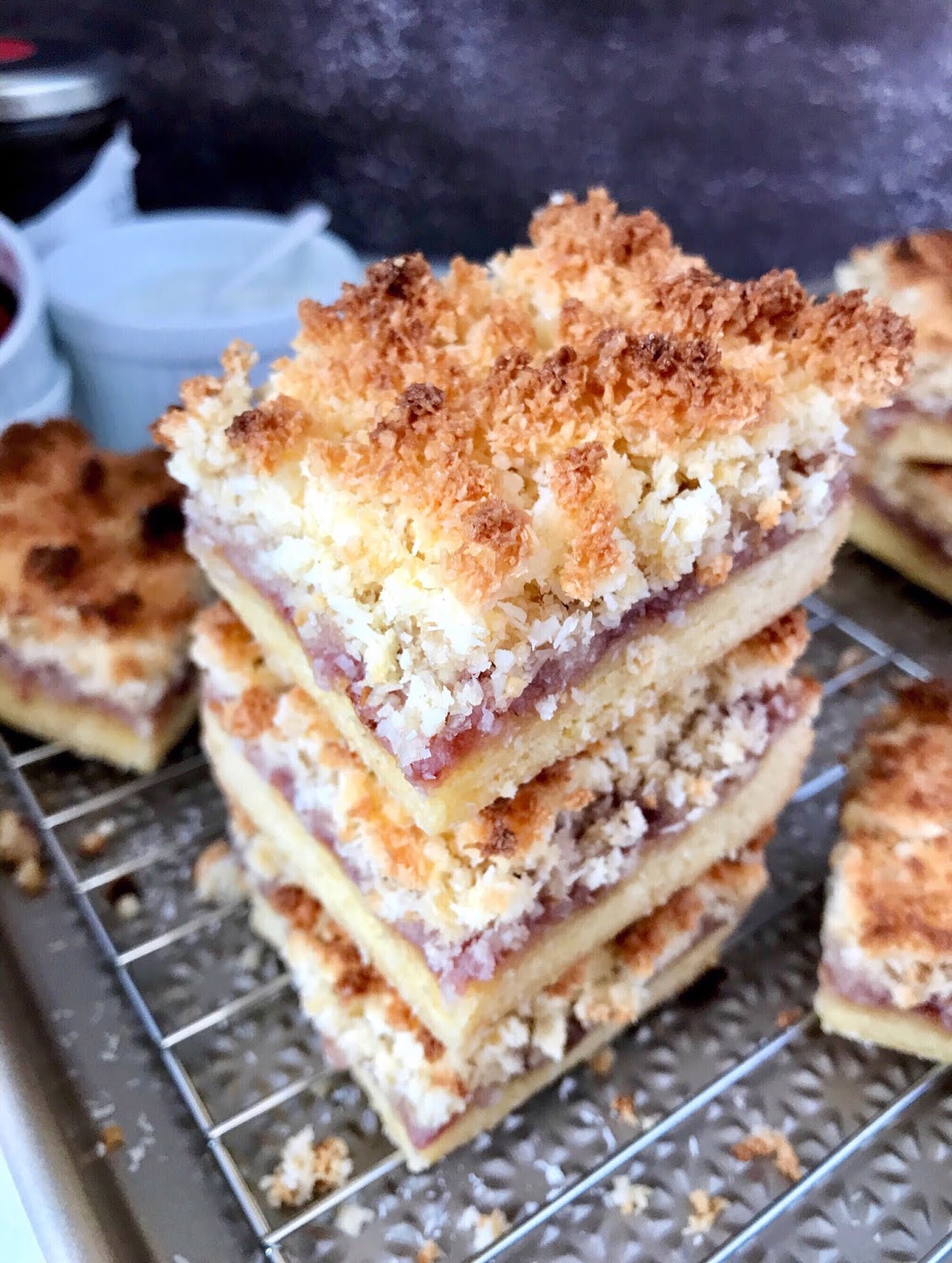 Raspberry Coconut Slice
