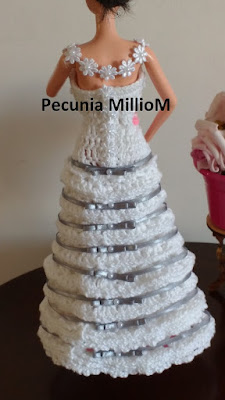 Como Fazer Vestido de Noiva de Crochê Para Boneca Barbie Passo a Passo Com Pecunia MillioM #Parte1 costas