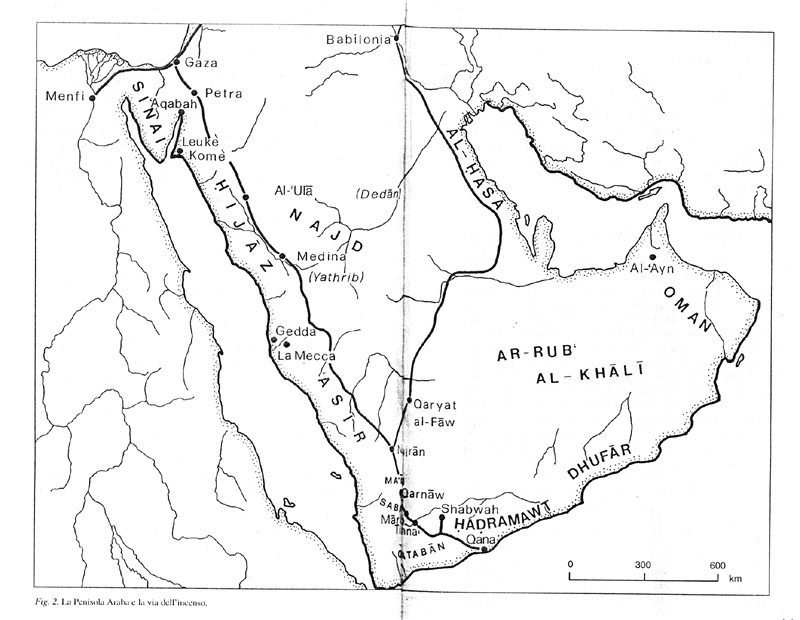 La penisola araba e la via dell'incenso