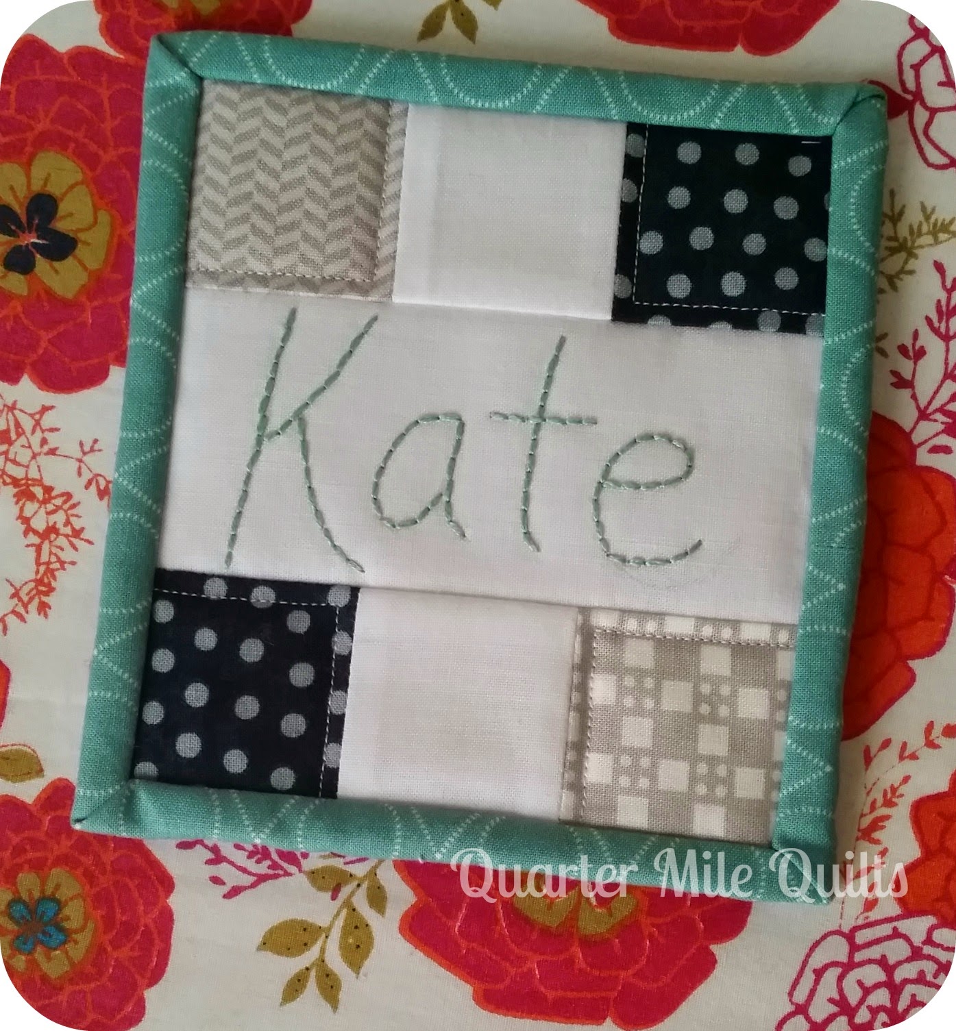 Quarter Mile Quilts QMQ Quilted Name Tag