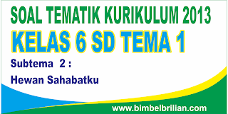 Download Soal Tematik Kelas 6 SD Tema 1 Subtema 2 Hewan Sahabatku dan Kunci Jawaban Download Soal Tematik Kelas 6 SD Tema 1 Subtema 2 Hewan Sahabatku dan Kunci Jawaban