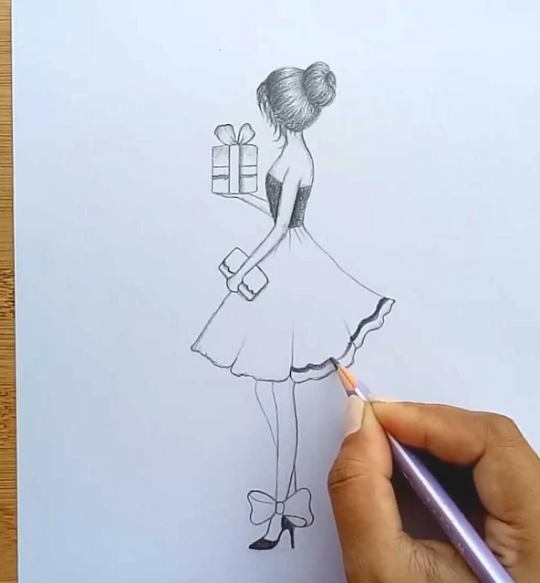 رسم فتاة بالرصاص رسم فتاة جميلة بالرصاص