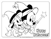 halloween coloring pages  baby minnie and pluto