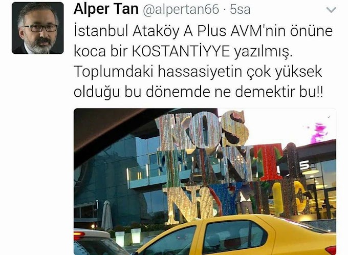 İstanbul'un Göbeğindeki AVM'nin Önüne Kostantiniyye Yazdılar