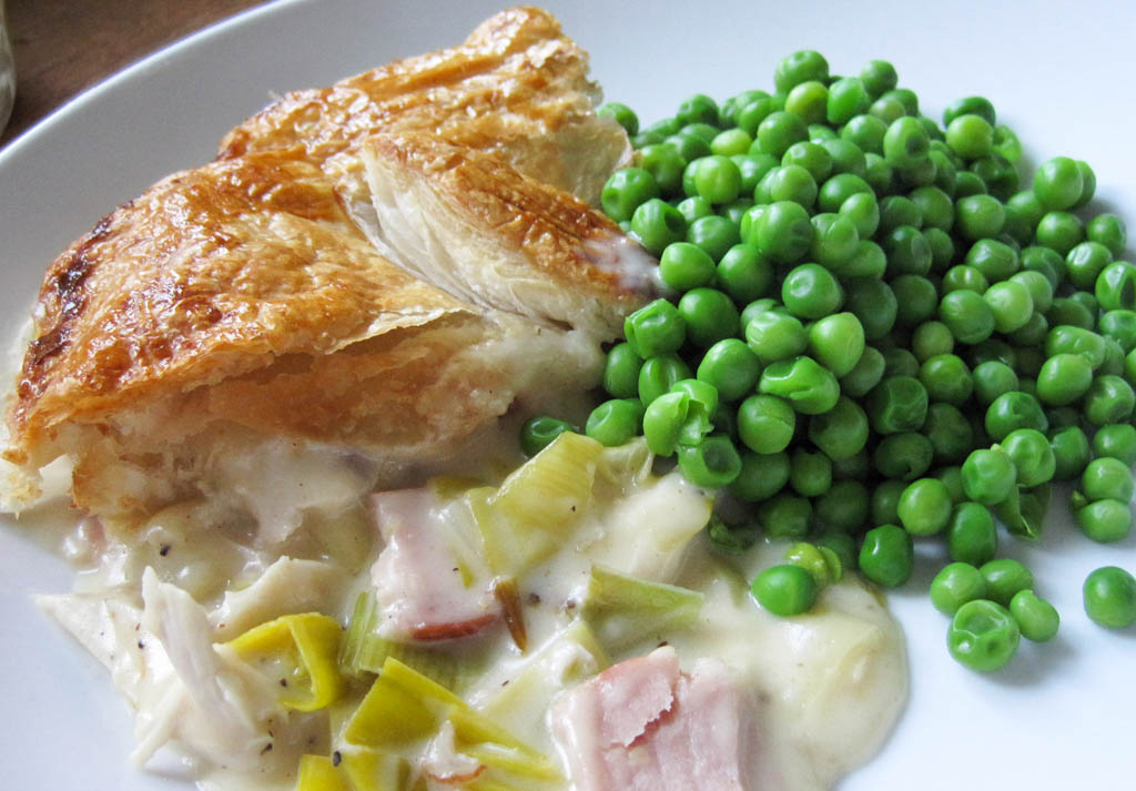 Chicken Leek and Ham Pie in a Cheese and White Wine Sauce A Glug of Oil
