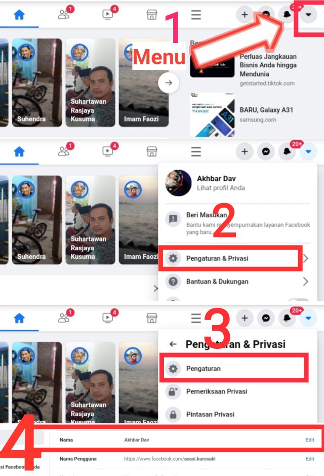 Cara Mengganti Nama FB di HP dan Laptop - SEO KILAT