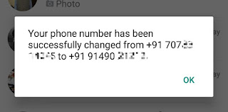 Phone number changed