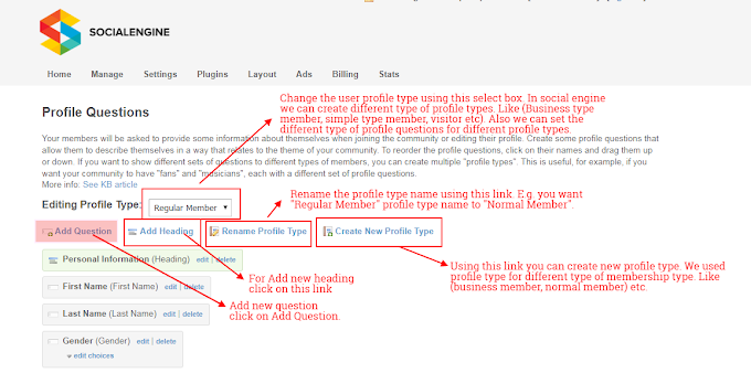 How to add new profile field and profile type in social engine