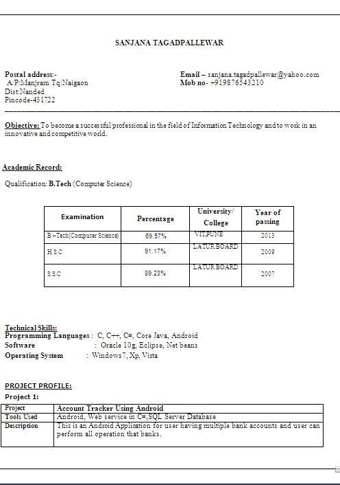 Blank Biodata Free Download