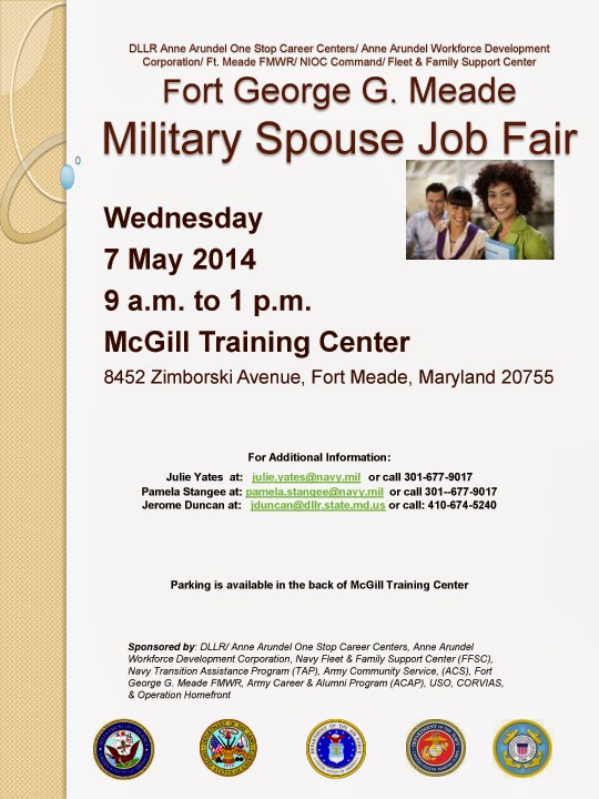 Update As of March 13, 2014 Fort Meade Military Spouse Job Fair (May 7
