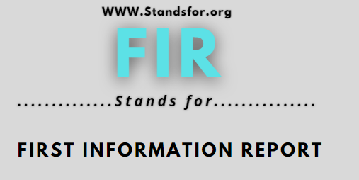 FIR- First information report