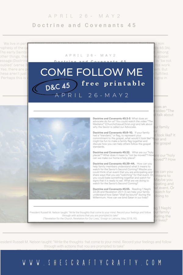 Come Follow Me Printable for Doctrine and Covenants  April 26-May 2, Pinterest Pin.