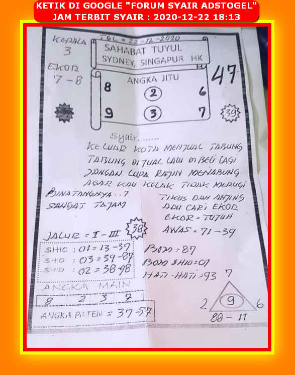 1 New Message Kode Syair Hongkong 22 Desember 2020 Forum Syair Togel Hongkong Singapura Sydney