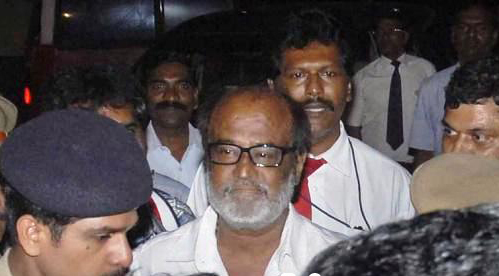 July Rajini Returns from Singapore After Treatment to Chennai gallery