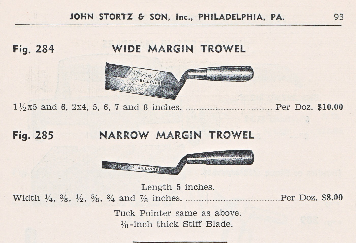 Trowel and Masonry Tool Collector Resource History of Billings Union