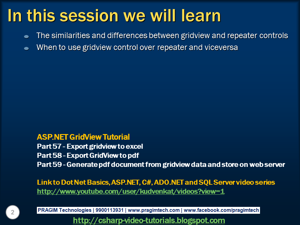 Sql server, and c video tutorial Part 60 Repeater control in