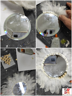 diy espejo con plumas