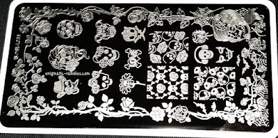 Stamping-Plate-Review-Harunouta-L035-Skull-Rose-Pattern-Halloween