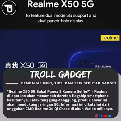 Realme X50 5G Bakal Punya 2 Kamera Selfie