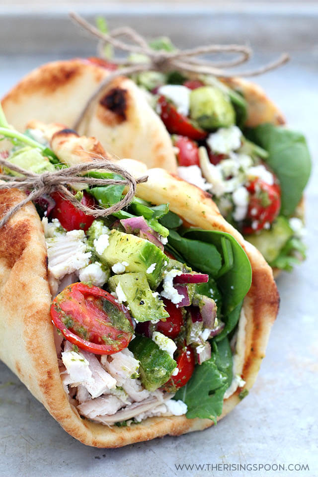 Chicken Wraps with Hummus, Goat Cheese & Chimichurri Sauce The Rising