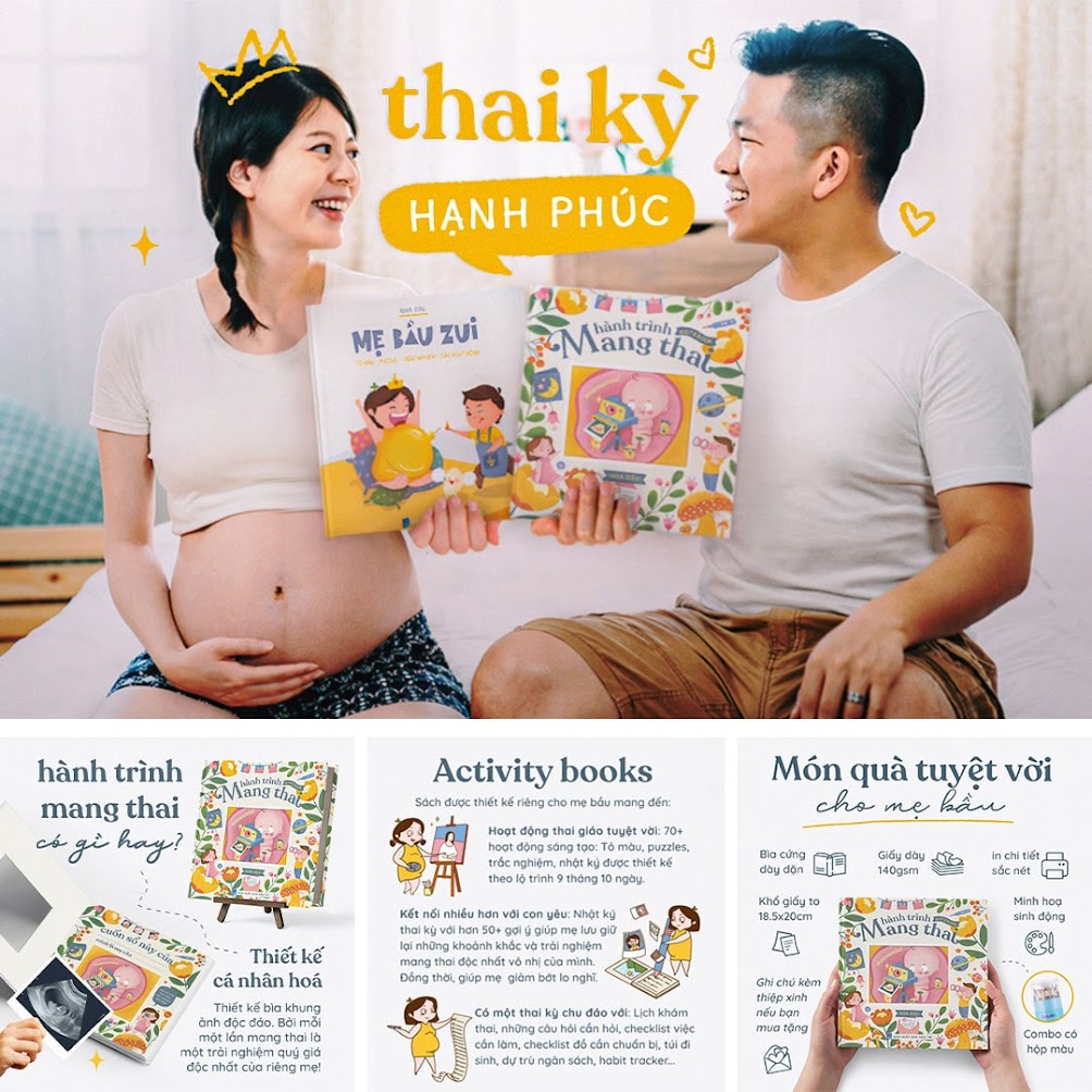 [A116] Cùng trải nghiệm hành trình mang thai qua các trang sách Activity Books