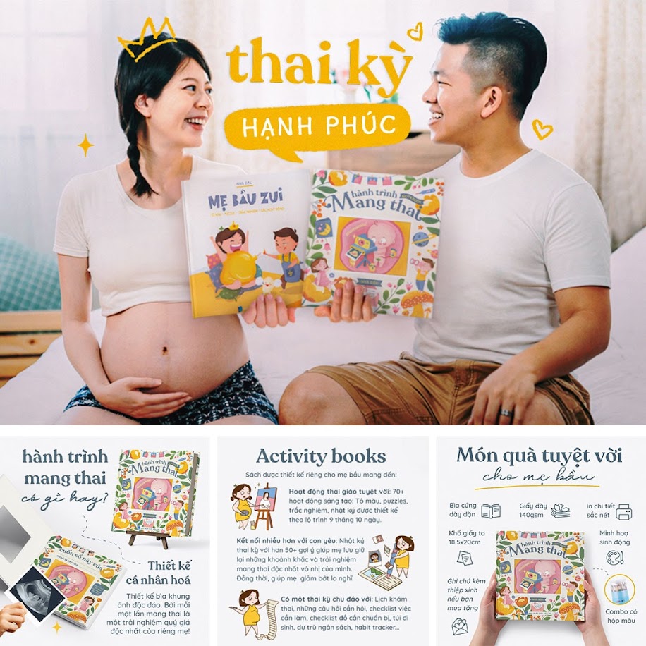 [A116] Book box sách thai giáo - Giúp Mẹ Bầu đánh bay stress