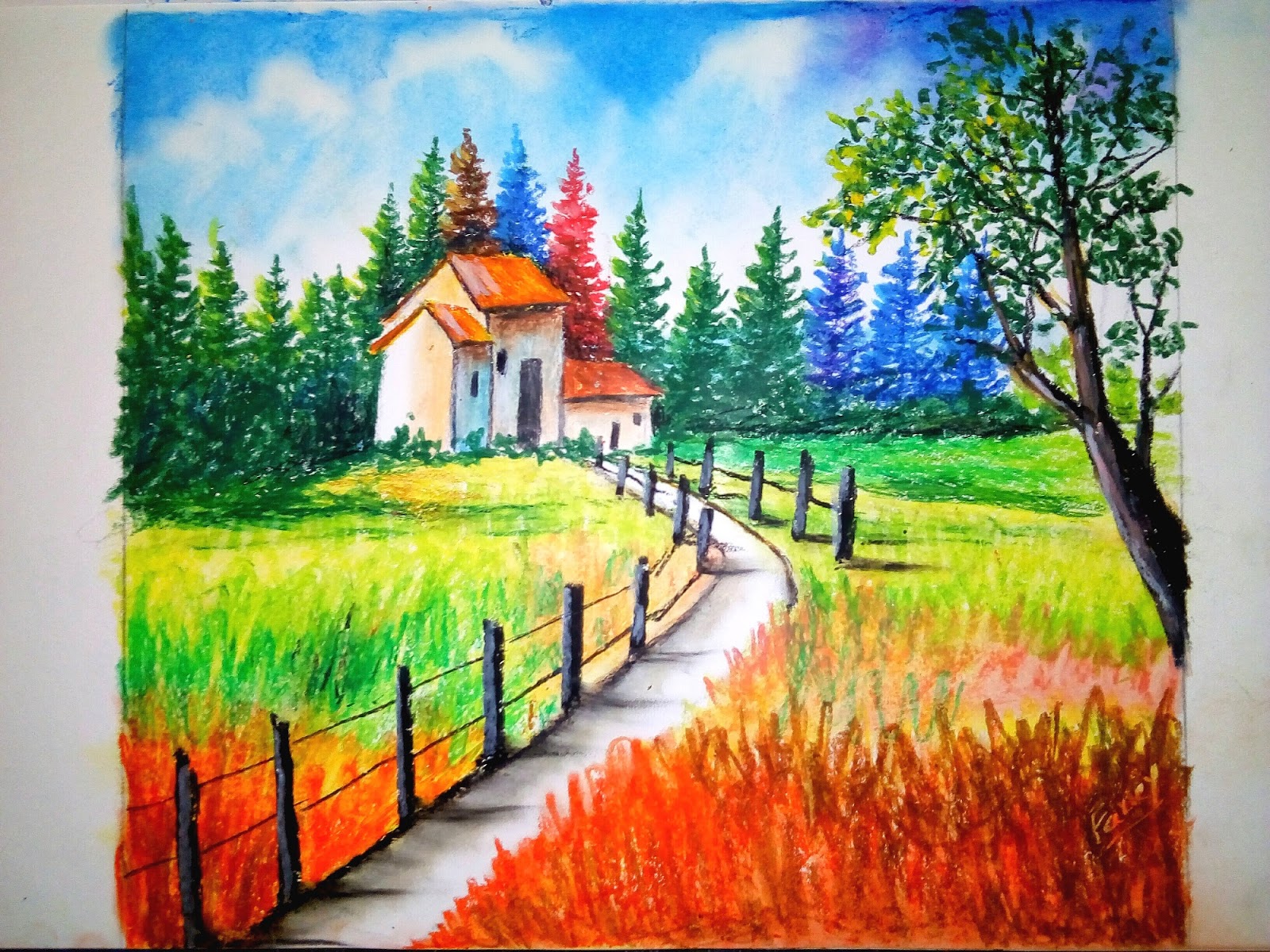 Featured image of post Landscape Oil Pastel Painting Landscape Drawing Of Nature / Check out our oil painting landscape selection for the very best in unique or custom, handmade pieces from our paintings shops.