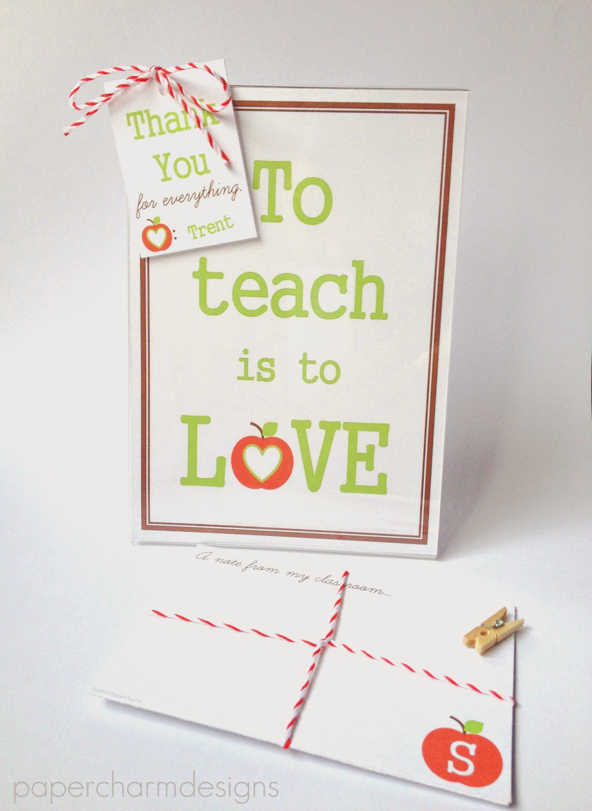 PaperCharm Teacher Appreciation Printable Art, Gift Tags, & Stationary