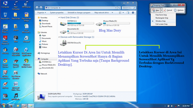 Pilihan Screenshot Menggunakan Aplikasi Snipping Tool jenis Window Snip. Pilihan ScreenShot Menggunakan Aplikasi Snipping Tool Jenis Window Snip Blog Mas Dory