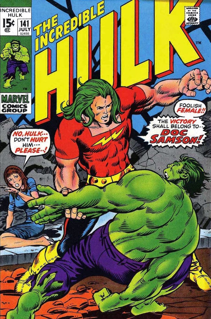 Incredible Hulk #141 marvel key issue 1970s bronze age comic book cover - 1st appearance Doc Samson