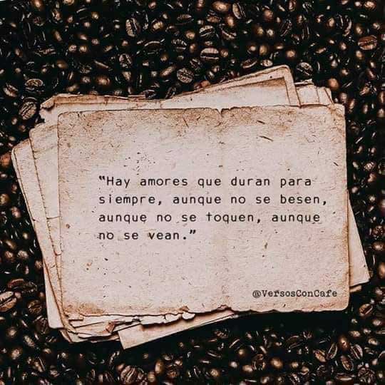 Hay amores que duran para siempre ,aunque no se besen,no se toquen y aunque no se vean