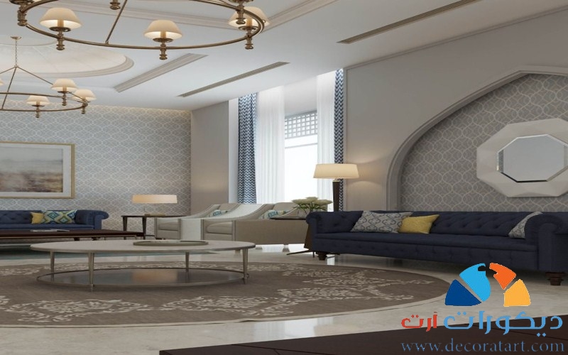 ديكورات حوائط شقق ريسبشن مودرن 2021 ديكورات