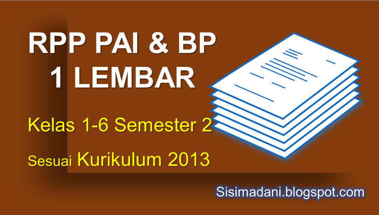 RPP PAI & BP 1 Lembar Daring K13 Semester 2