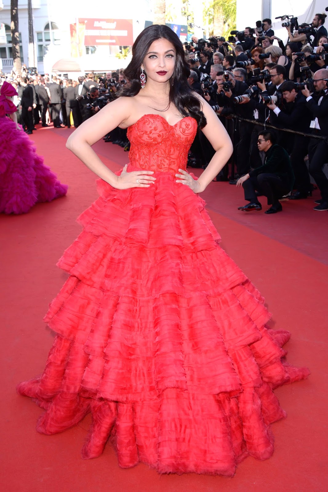 Aishwarya Rai Bachchan Looks Ravishing in a Ralph & Russo Red Gown At '120 Beats Per Minute (120 Battements Par Minute)' Premiere During The 70th Cannes Film Festival 2017