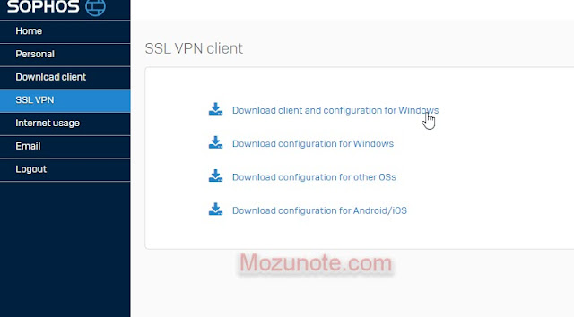 Mozunote.com-Cara Setting SSL VPN di Sophos XG server