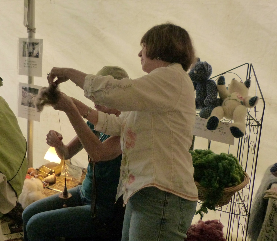 Dangling Threads Kentucky Fiber Festival, summer color and spinning