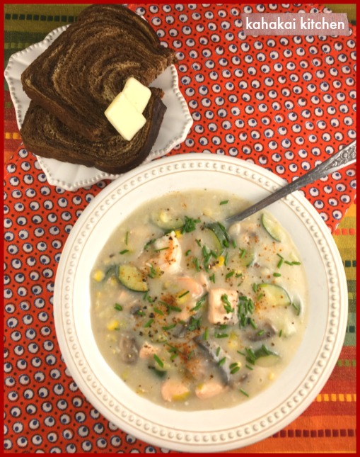 Kahakai Kitchen Jacques Pépin's Seafood Chowder with Salmon & Shrimp