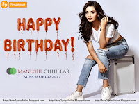 film star manushi chhillar hot photo in blue jeans and white top