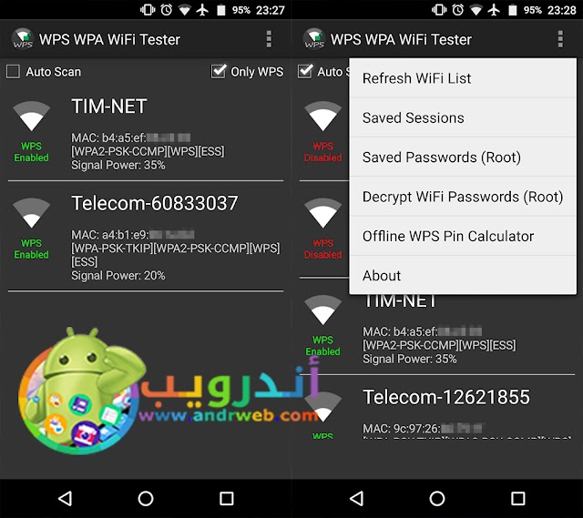 تطبيق اختراق شبكات الواي فاي WPS WPA WiFi Tester مدفوع للأندرويد