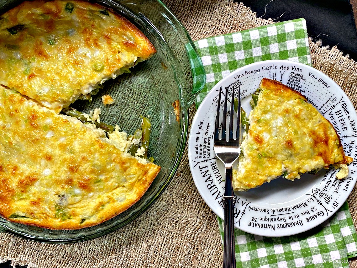 OllaPodrida Crustless Asparagus and Spring Onion Quiche