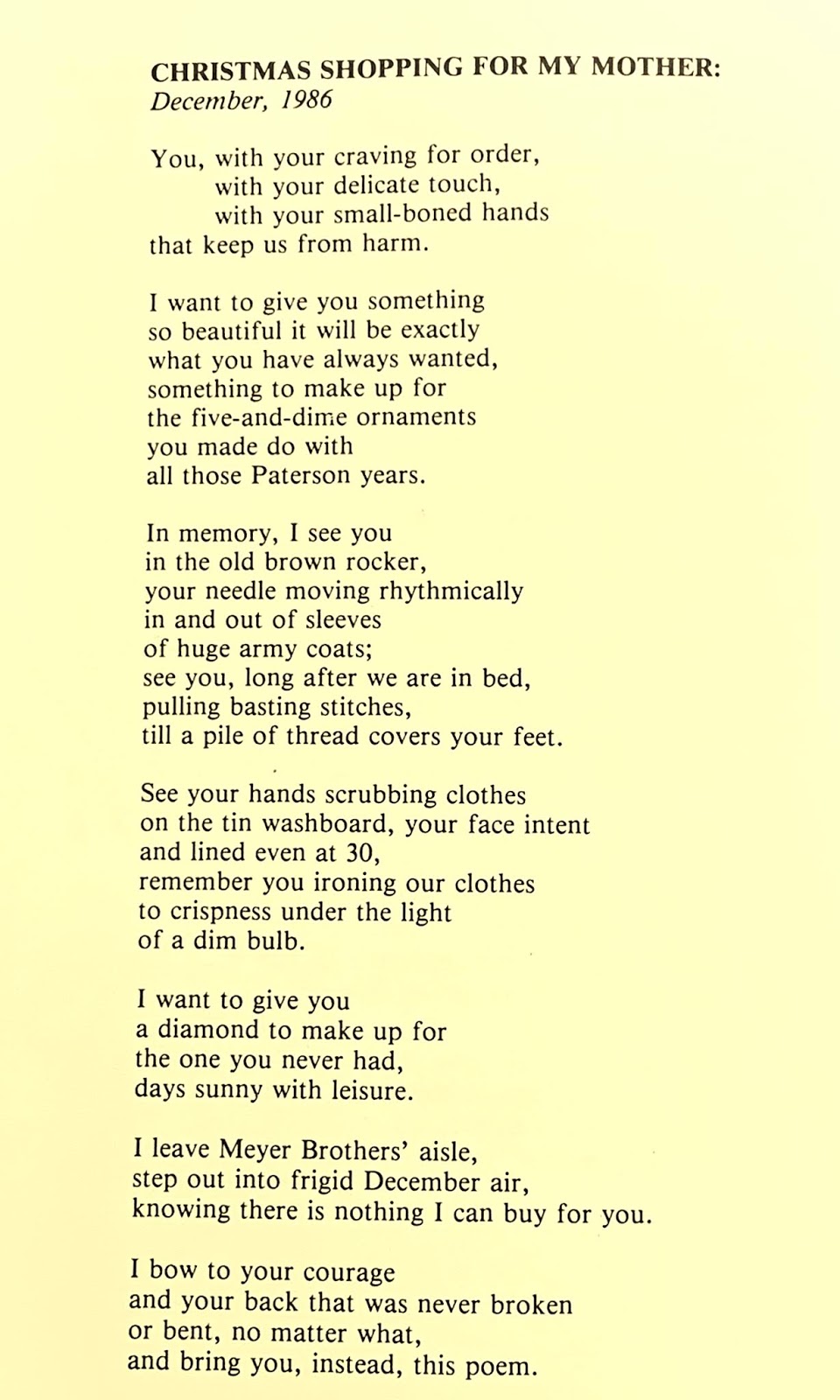 Maria Mazziotti Gillan Poetry For The Holidays